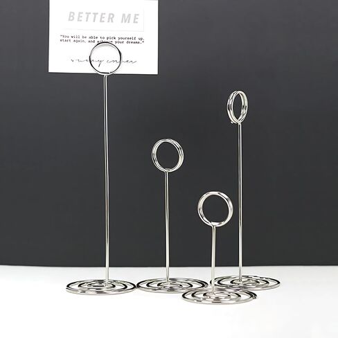 20 Pack Sanswin Silver Table Number Holders-3.35 Inch Place Card Holder Stands for Photos Picture Numbers,Food Signs,Table Signs,Memo Notes,Used in Wedding Birthday Party Restaurant… in Saudi Arabia