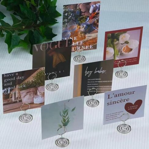 20 Pack Sanswin Silver Table Number Holders-3.35 Inch Place Card Holder Stands for Photos Picture Numbers,Food Signs,Table Signs,Memo Notes,Used in Wedding Birthday Party Restaurant… in Saudi Arabia