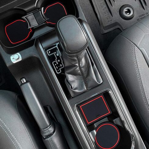 JKCOVER Premium Custom Liner Mat Compatible with 2024 2025 Toyota Tacoma(4th Gen) Double Cab and 2025 Toyota 4Runner(6th Gen) Accessories Center Console, Door Pocket and Cup Holder 14Pcs（Red Trim） in Saudi Arabia