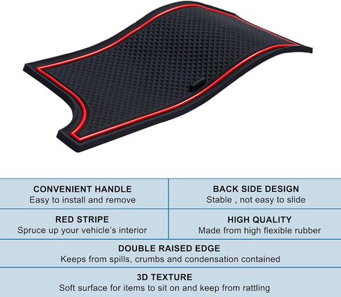 JKCOVER Premium Custom Liner Mat Compatible with 2024 2025 Toyota Tacoma(4th Gen) Double Cab and 2025 Toyota 4Runner(6th Gen) Accessories Center Console, Door Pocket and Cup Holder 14Pcs（Red Trim） in Saudi Arabia