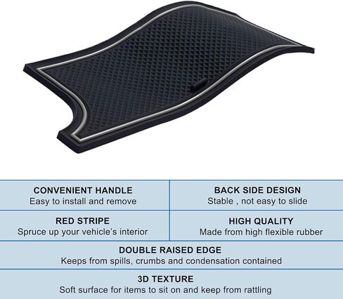 JKCOVER Premium Custom Liner Mat Compatible with 2024 2025 Toyota Tacoma(4th Gen) Double Cab and 2025 Toyota 4Runner(6th Gen) Accessories Center Console, Door Pocket and Cup Holder 14Pcs（Red Trim） in Saudi Arabia