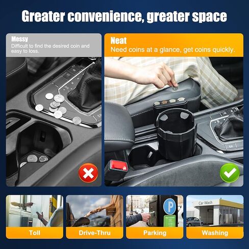 صينية حامل أكواب للسيارة، حامل أكواب للسيارة، حامل مشروبات السيارة، متوافق مع قوارير مائية 20/26/30 أونصة، طاولة صينية قابلة للفصل 32/40 أونصة in Kuwait