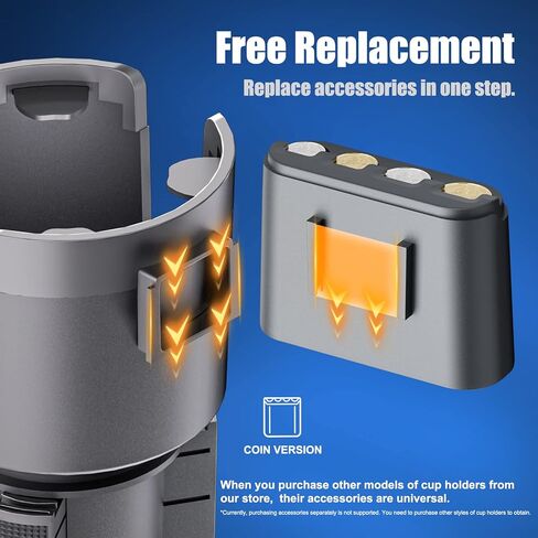 صينية حامل أكواب للسيارة، حامل أكواب للسيارة، حامل مشروبات السيارة، متوافق مع قوارير مائية 20/26/30 أونصة، طاولة صينية قابلة للفصل 32/40 أونصة in Kuwait