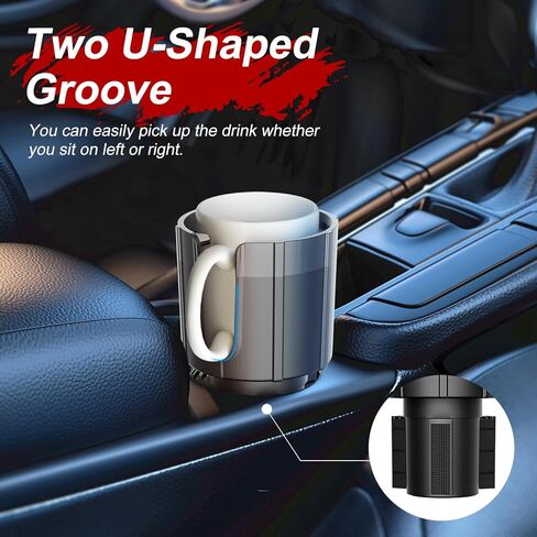 صينية حامل أكواب للسيارة، حامل أكواب للسيارة، حامل مشروبات السيارة، متوافق مع قوارير مائية 20/26/30 أونصة، طاولة صينية قابلة للفصل 32/40 أونصة in Kuwait