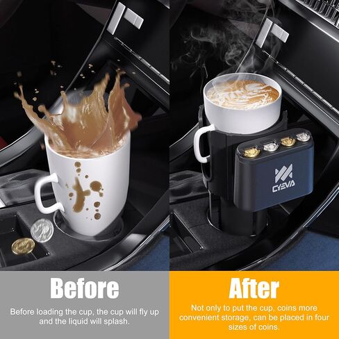 صينية حامل أكواب للسيارة، حامل أكواب للسيارة، حامل مشروبات السيارة، متوافق مع قوارير مائية 20/26/30 أونصة، طاولة صينية قابلة للفصل 32/40 أونصة in Kuwait