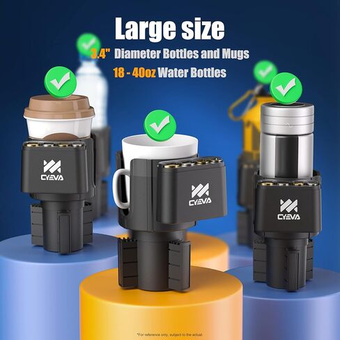 صينية حامل أكواب للسيارة، حامل أكواب للسيارة، حامل مشروبات السيارة، متوافق مع قوارير مائية 20/26/30 أونصة، طاولة صينية قابلة للفصل 32/40 أونصة in Kuwait