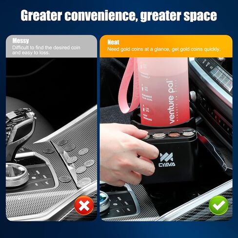 صينية حامل أكواب للسيارة، حامل أكواب للسيارة، حامل مشروبات السيارة، متوافق مع قوارير مائية 20/26/30 أونصة، طاولة صينية قابلة للفصل 32/40 أونصة in Kuwait