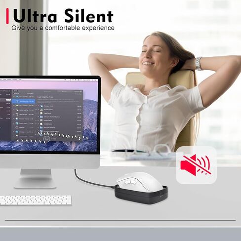 جهاز تحريك الماوس غير القابل للاكتشاف مع كابل USB بدون محرك ومحول 5V1A، يحافظ Mouse Jiggler على نشاط الكمبيوتر المحمول، محرك صامت للغاية وحركة الماوس تلقائيًا (أسود) in Kuwait