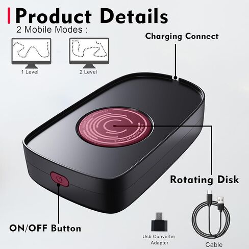 جهاز تحريك الماوس غير القابل للاكتشاف مع كابل USB بدون محرك ومحول 5V1A، يحافظ Mouse Jiggler على نشاط الكمبيوتر المحمول، محرك صامت للغاية وحركة الماوس تلقائيًا (أسود) in Kuwait