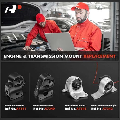 A-Premium Set of 4 Engine Motor Mount and Transmission Mount Kit Compatible with Nissan Altima 2002 2003 2004 2005 2006 L4 2.5L, Automatic Transmission, Replace# A7340 A7341 A7342 A7343 in Kuwait