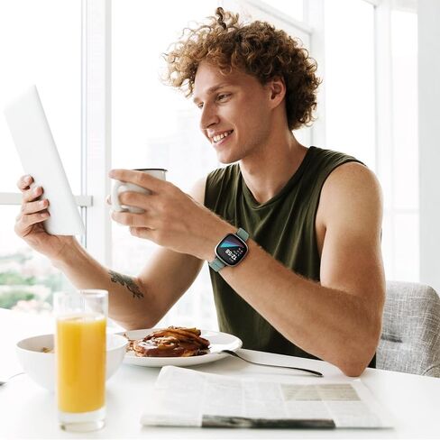 GEAK 6 حزم متوافقة مع فرق Fitbit Sense / Fitbit Versa 3 فرق / Fitbit Versa 4 Bands / Sense 2 Bands للنساء والرجال، حزام رياضي بحلقة نحيفة من النايلون قابل للتعديل لاستبدال Fitbit SmartWatch in Kuwait