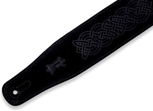 حزام جيتار من الجلد السويدي مقاس 2.5 سم من Levy's Leathers تصميم منقوش بعقدة سلتيك؛ أخضر (MS26CK-GRN) in Kuwait