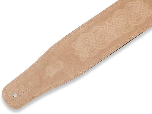 حزام جيتار من الجلد السويدي مقاس 2.5 سم من Levy's Leathers تصميم منقوش بعقدة سلتيك؛ أخضر (MS26CK-GRN) in Kuwait