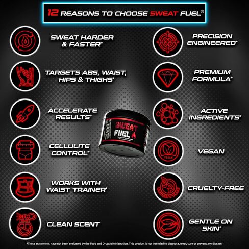 جل معزز للتمارين الرياضية من Sweat Fuel® مع X-Melt® | مُحسّن موضعي متطور للتمارين الحرارية للرجال والنساء | صنع في أمريكا الشمالية in Kuwait