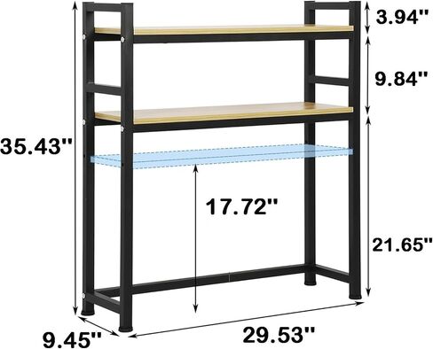 Computer Desktop Bookcase 2-Tier 29.5 Inch Multipurpose Wood Desk Hutch Bookshelf for Computer with Adjustable Shelf Display Rack Desk Shelf Desk Hutch in Saudi Arabia