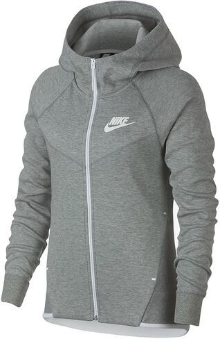 Nike Womens Tech Fleece Full Zip Hoodie Grey Heather/White 930759-063-Size Large in Kuwait