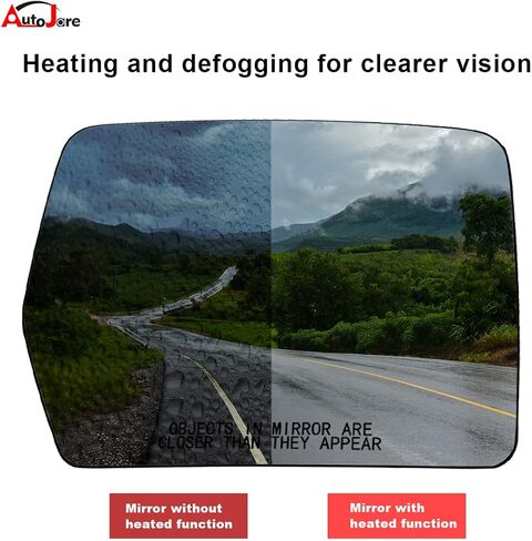 زجاج مرآة مُسخن مع حامل خلفي مناسب لـ 2004-2014 Ford F150 جانب الركاب الجانب الأيمن زجاج مرآة محدب مُسخن 4L3Z-17K707-DA in Kuwait