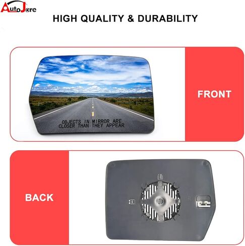 زجاج مرآة مُسخن مع حامل خلفي مناسب لـ 2004-2014 Ford F150 جانب الركاب الجانب الأيمن زجاج مرآة محدب مُسخن 4L3Z-17K707-DA in Kuwait