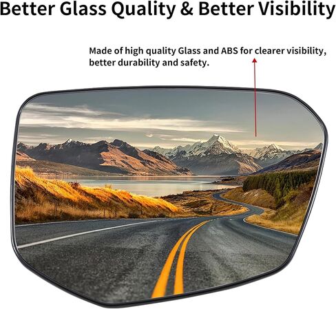 استبدال مرآة جانبية للركاب لسيارة Honda Civic 2016-2021، و2018-2022 Honda Envix، و2019-2022 Honda Crider Mirrors Glass - زجاج مرآة محدب، مرآة الرؤية الخلفية على الجانب الأيمن مع تسخين كهربائي in Saudi Arabia