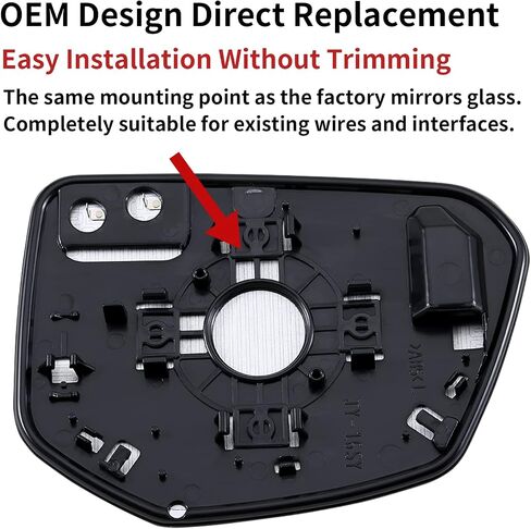 استبدال مرآة جانبية للركاب لسيارة Honda Civic 2016-2021، و2018-2022 Honda Envix، و2019-2022 Honda Crider Mirrors Glass - زجاج مرآة محدب، مرآة الرؤية الخلفية على الجانب الأيمن مع تسخين كهربائي in Saudi Arabia