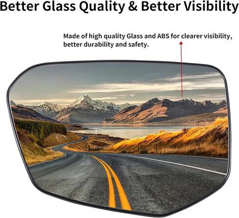 استبدال مرآة جانبية للركاب لسيارة Honda Civic 2016-2021، و2018-2022 Honda Envix، و2019-2022 Honda Crider Mirrors Glass - زجاج مرآة محدب، مرآة الرؤية الخلفية على الجانب الأيمن مع تسخين كهربائي in Kuwait