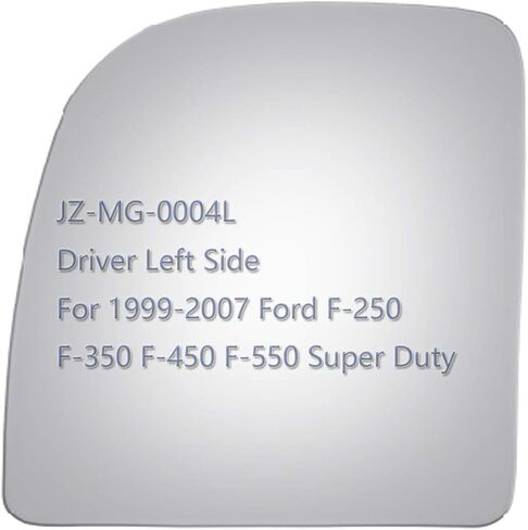 زجاج مرآة السحب العلوي مناسب لـ 99-07 Ford F250 F350 F450 F550 Super Duty Pickup Truck Driver الجانب الأيسر LH استبدال مسطح بما في ذلك اللاصق in Saudi Arabia