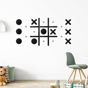 Magnetic Tic Tac Toe Game Home Wall Decor for Kids&Adults, Wall-Mount Game for Modern Office Classroom Fun Playroom Hallway Decor Wall Stickers Toys,Best Gift for Family, Friends (no Punching)