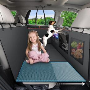 Dog Cover for Car Backseat with Crossbar Design, Hard Bottom Car Seat Cover for Dogs with Back seat Extender, Waterproof Dog Hammock for Cars, Mid-Size SUV and Truck