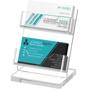مكتب حامل بطاقة العمل Hiimiei ، عرض بطاقة أعمال أكريليك ، 2 طبقة من بطاقة العمل الواضحة للمكتب ، والمعرض ، والاجتماع ، والمنزل ، 120 بطاقة بطاقة