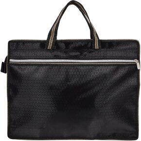 KALLORY Zipper File Bag Pouch,A4 Zippered Document Bag with Handle Business Document Briefcases Filing Holder Storage Organizer Portable Travel Sorting Handbag for School Office Black