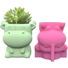 Cow Shape Concrete Flower Pot Silicone Mold Succulent Planter Vase Cement Clay Mold Plaster Epoxy Resin Pen Holder Mould