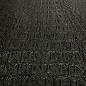 Alligator Fabric, Soft Textured Crocodile Vinyl Faux Leather, Gator Skin Embossed Upholstery DIY Craft and Clips Pleather Sheets – Individual 1 Yard Cut 36"x54" (Black)