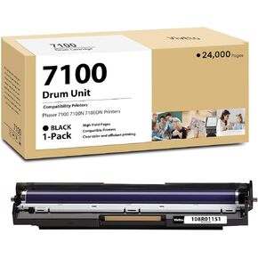Phaser 7100 Imaging Unit Replacement for 108R01151 7100 Drum Unit Compatible with Phaser 7100 7100N 7100DN Printers, 1 Pack 7100 Drum Kit Black, 24,000 Pages