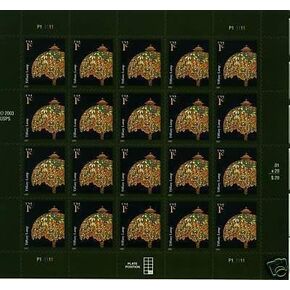 USPS Tiffany Lamp Sheet of Twenty One Cent Stamps Scott 3749