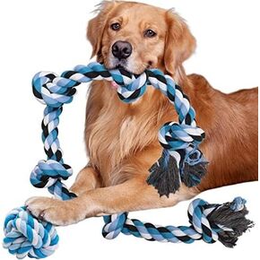 106 CM Heavy Duty Dog Rope Toys for Aggressive Chewers,Chew Toys Set 42Inch 6 Knots Rope Toys - Indestructible Toy for Aggressive Chewers and Large Dog Breeds
