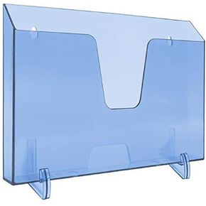 Acrimet Pocket File Holder Horizontal Design Brochure Display (for Wall Mount or Countertop Use) (Removable Supports Included) (Letter Size) (Clear Blue Color)
