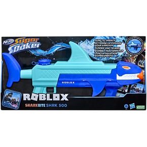 Super Super Soaker Nerf Super Soaker Roblox Sharkbite Water Blaster SHRK 500 يتضمن رمزًا للعنصر الظاهري الحصري ، آلية المضخة متعددة الألوان