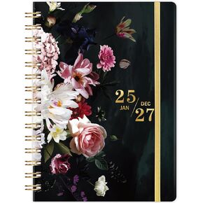 2025-2027 Monthly Planner/Calendar - 3 Year Monthly Planner 2025-2027, JAN. 2025 - DEC. 2027, 6.3" × 8.4", Monthly Calendar with Monthly Tab, Back Pocket, Twin-Wire Binding, Premium Paper, Note Pages
