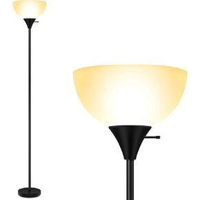 BoostArea Floor Lamp, 70.1" Tall Lamp, LED Black Floor Lamp, E26 Base, Eye-Caring, Modern Torchiere Floor Lamps for Living Room, Bedroom, Office（Bulbs not Incluede