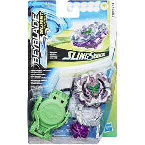 Beyblade Burst Turbo Slingshock Typhon T4 Starter Pack – Battling Top & Right/Left-Spin Launcher, Age 8+