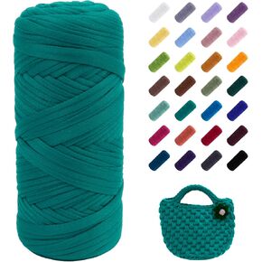 JeogYong T-Shirt Yarn, 200g/196ft Elastic Fabric Cloth Knitting T Shirt Yarn, Taro Purple Thick Crochet Yarn for Crocheting Bags/Baskets/Rugs, Home Decor, DIY Crafts
