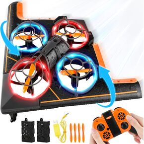 Artkid Form B2 RC Plane Drones for Kids and Beginners, Remote Control Airplane with Led Lights,Auto Hovering,360° Fighter Jet Toys with 2 Batteries(16Mins),Toys for Ages 8-13 Boys