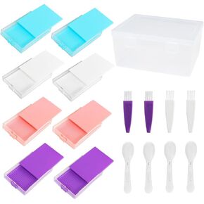 17 Pcs Diamond Painting Tools and Accessories Kit,8PCS Multi-Functional Diamond Art Trays Kits for Adults and Diamond Art Storage Diamond Dots Portable Bead Storage Organizer & Line-Up