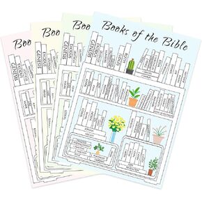 8 Pack Books of The Bible Stickers 5x7 Inch-Bible Book Shelf Sticker Christian Bible Tracker Dashboard Sticker for for Women Man Bible Study