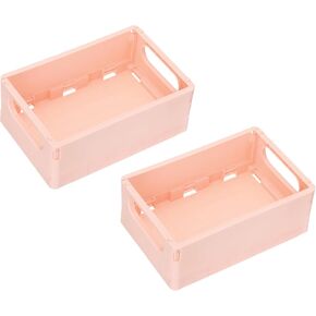 PATIKIL Collapsible Basket, 2 Pcs 9.8 x 6.5 x 3.7 Inch Stackable Storage Crates Foldable Plastic Baskets Desk Organizing Container for Home Kitchen Office, Lake Blue