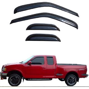Tape On Window Visor Compatible with 1997-2003 Ford F-150, 1997-1999 F-250 Super/Extended Cab, Side Vent Window Deflector Rain Guard Shade, Truck Accessories-4pcs