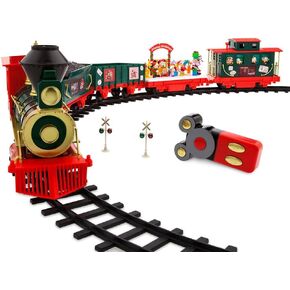 Disney Store Official Mickey Mouse and Friends ''Making Christmas Magical'' Electric Train Set - 35 Piece - Remote Control Model Train Set with Sound Effects and Tracks