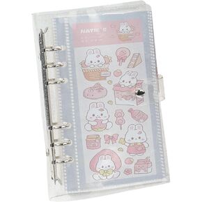 Klmnop Sticker Organizer Binder, Clear Sticker Storage Album with 25 Sheets, A6 Double-Sided Sticker Book Collecting for Journal Stickers Planner Scrapbook(Clear)