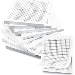 Sabary 8 Packs Graph Paper Sticky Notes 400 Sheets 3 x 3 Inch Lined Mini Graph Pads 20 x 20 Four Quadrant Adhesive Grid Sticky Notes for Office School Math Supplies(8 Pads)