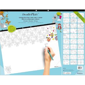 Blueline Doodle Plan Coloring Desk Pad, Multiplicity Design, 22 x 17 (A2917312P)